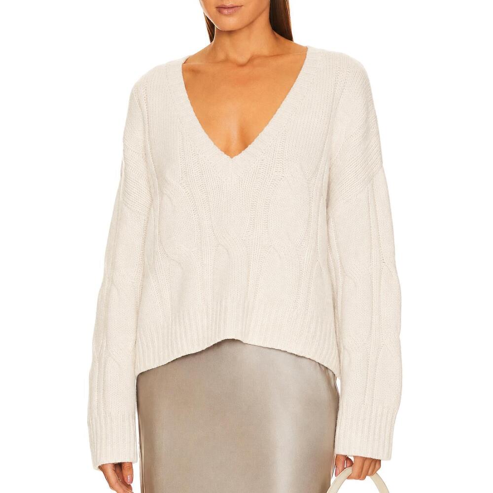 NEW SABLYN koa v-neck sweater in gardenia